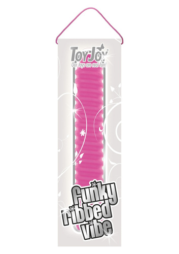 Ярко-розовый вибромассажер FUNKY RIBBED VIBE - 15 см. фото 2 Ярко-розовый вибромассажер FUNKY RIBBED VIBE - 15 см. фото 2