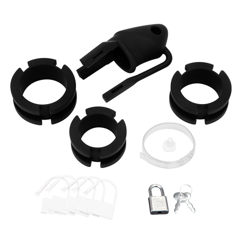 Черная клетка для пениса Silicone Small 2 in Cock Cage With Ball Divider фото 4