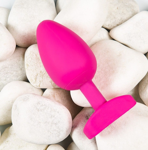 Ярко-розовая анальная пробка Gplug Bioskin - 10,5 см. фото 3