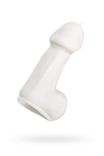 Белая свеча в форме пениса - 47 гр. фото 2
