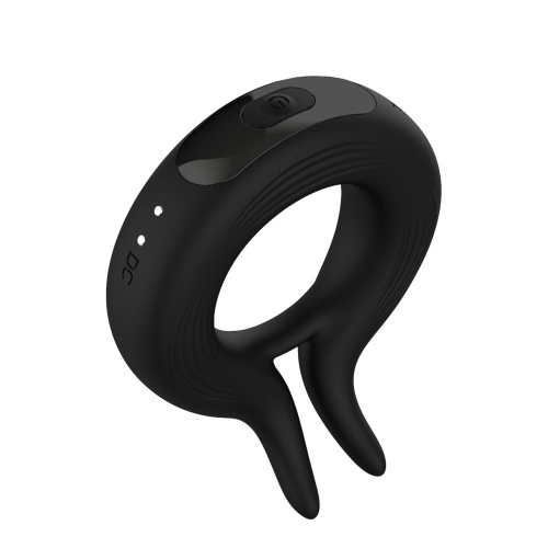 Черное эрекционное кольцо Marry Me Rechargeable Vibrating Cockring фото 3