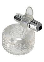 Прозрачное кольцо на пенис с вибрацией POWER HARDWARE C-RING