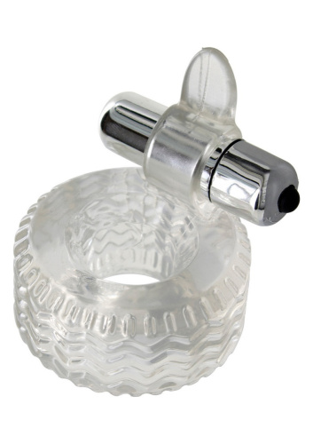 Прозрачное кольцо на пенис с вибрацией POWER HARDWARE C-RING