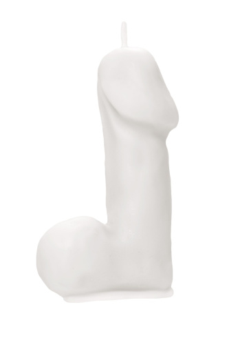 Белая свеча в форме пениса - 47 гр. фото 5