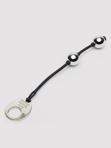Серебристые шарики Inner Goddess Mini Silver Pleasure Balls 85g на черном силиконовом шнурке фото 2