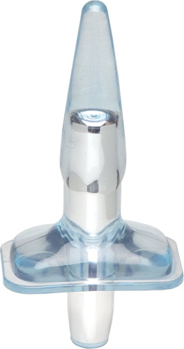 Голубая анальная пробка Purrfect Plug - 9,5 см.