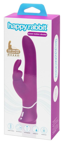 Лиловый вибратор Curve Thrusting Rechargeable Rabbit Vibrator - 24,1 см. фото 6