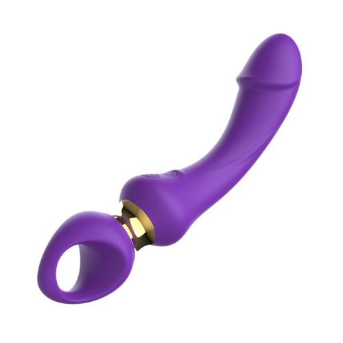 Фиолетовый изогнутый вибромассажер Moon Vibrator - 21,1 см. фото 7