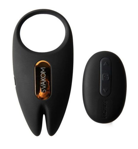 Черное эрекционное кольцо с вибрацией и пультом ДУ Winni 2 Черное эрекционное кольцо с вибрацией и пультом ДУ Winni 2