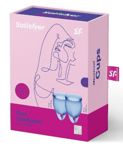 Набор синих менструальных чаш Feel confident Menstrual Cup фото 4