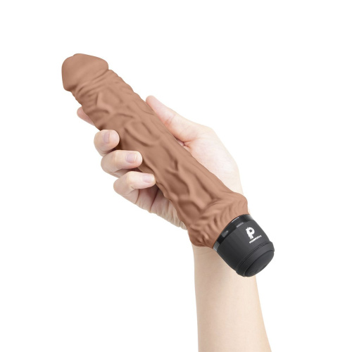 Кофейный вибратор-реалистик 8  Girthy Realistic Vibrator - 24,5 см. фото 2