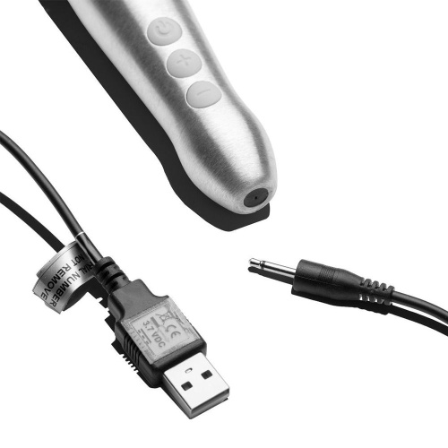 Серебристо-черный вибратор Doxy Go - 16,2 см. фото 6