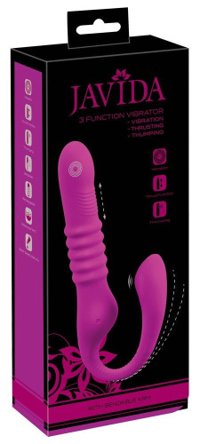 Лиловый вибратор 3 Function Vibrator с функцией фрикций и постукиванием фото 2