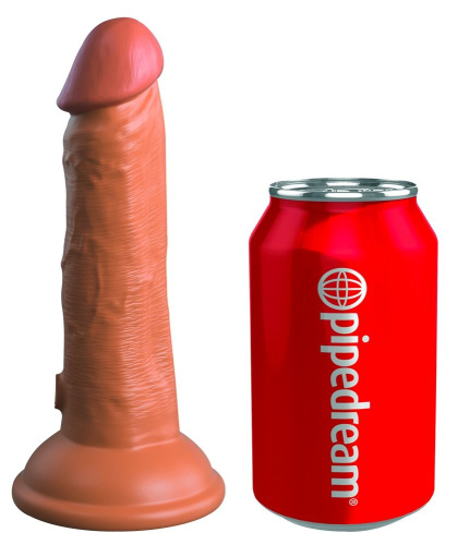 Фаллоимитатор цвета карамели 6  Vibrating Silicone Dual Density Cock - 17,8 см. фото 2