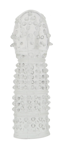 Прозрачная желейная насадка с пупырышками - 12 см. фото 2