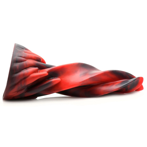 Красно-черный фантазийный фаллоимитатор Hell Kiss Twisted Tongues Silicone Dildo - 18,8 см. фото 2