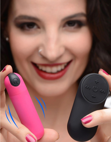 Розовая вибропуля с пультом ДУ 21X Vibrating Bullet with Remote Control фото 4