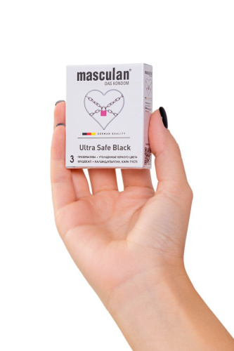 Ультрапрочные презервативы Masculan Ultra Safe Black - 3 шт. фото 4