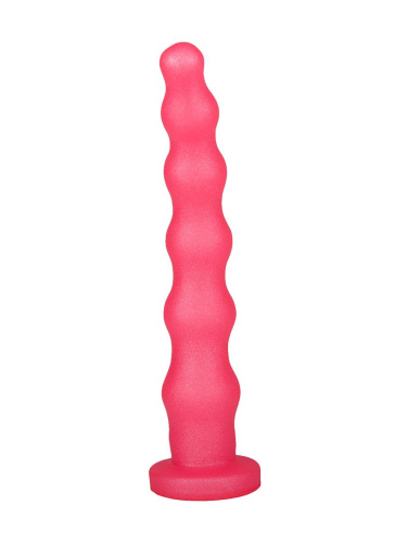 Розовый гелевый анальный стимулятор - 20 см. фото 3