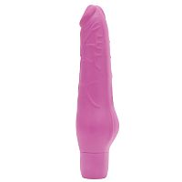 Розовый вибратор-реалистик GLANSEE REAL VIBE SILICONE - 19,5 см.