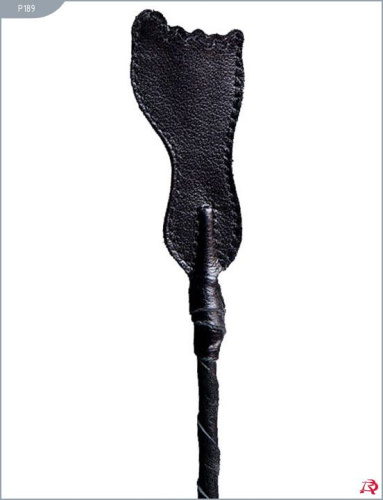 Витой короткий стек с кожаным наконечником в форме ступни - 70 см. фото 3