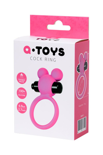 Розовое виброкольцо на пенис A-Toys фото 5