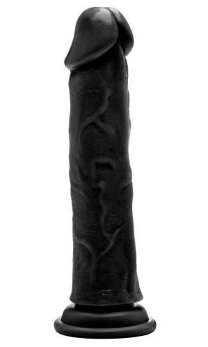 Чёрный фаллоимитатор Realistic Cock 9  - 23,5 см.