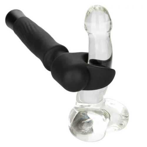 Черный вибромастурбатор Masturwand Vibrating Stroker фото 5