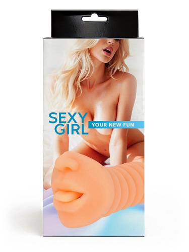 Телесный мастурбатор в виде сексуального ротика фото 3