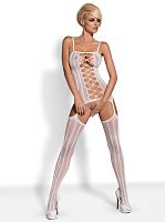 Боди-комбинезон в тонкую полоску с имитацией шнуровки