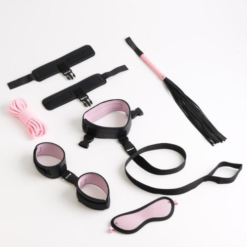 Черно-розовый эротический набор из 7 предметов фото 2