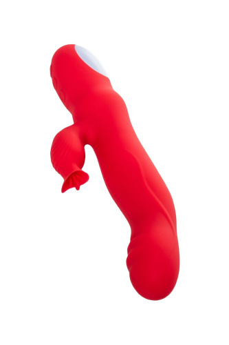 Красный вибратор Redli с двигающейся головкой - 21 см. фото 6