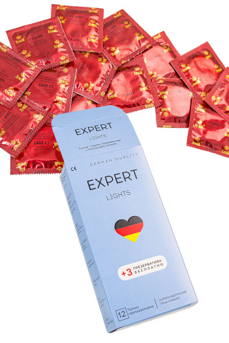 Ультратонкие презервативы EXPERT Lights - 12 шт.(+3 в подарок) фото 3