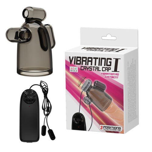 Дымчатая насадка-мастурбатор с вибрацией Vibrating Crystal Cap I фото 3