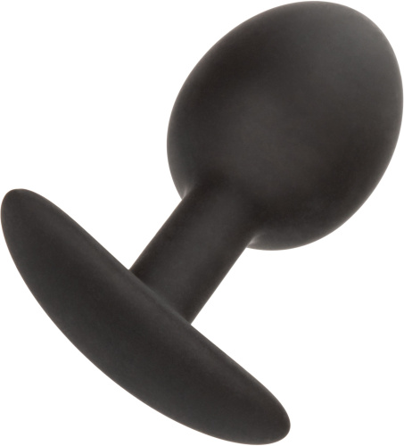 Черная анальная пробка из силикона Weighted Silicone Plug - 7,5 см. фото 4