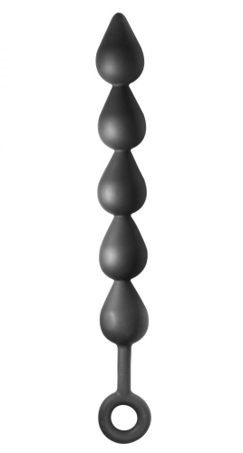 Чёрная анальная цепочка Black Edition Anal Super Beads - 40 см. фото 2