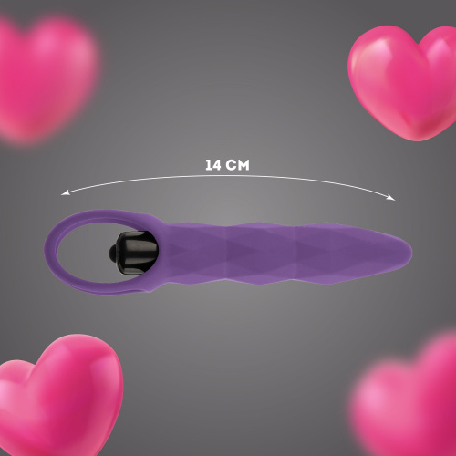 Фиолетовый анальный вибромассажёр - 14 см. фото 6
