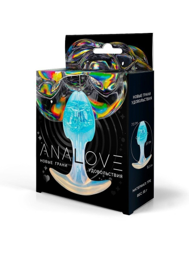 Голубоватая анальная пробка - 8,2 см. фото 3 Голубоватая анальная пробка - 8,2 см. фото 3