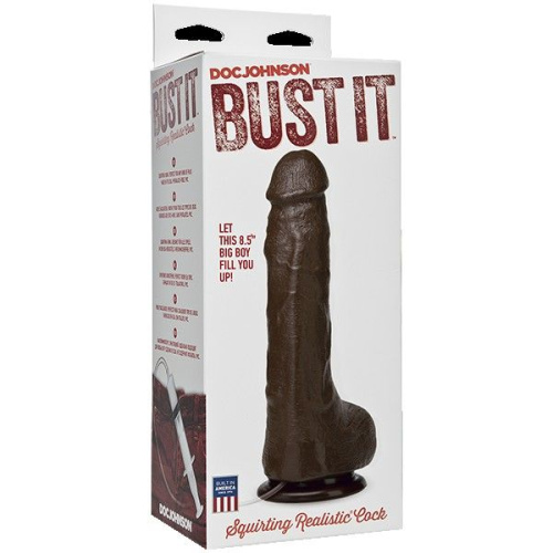 Коричневый фаллоимитатор с имитацией семяизвержением Bust It Squirting Realistic Cock - 23,36 см. фото 3