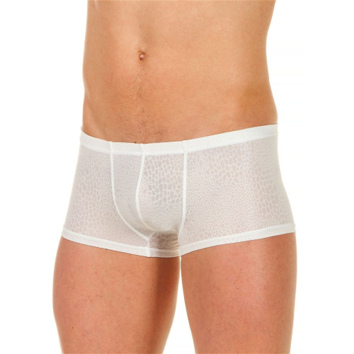 Мужские трусы-хипсы из ткани с текстурой змеиной чешуи Snake White Boxer фото 2