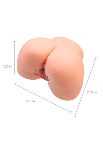 Телесный мастурбатор в форме попки с 2 любовными входами фото 6