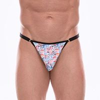 Мужские трусы-тонги с принтом в виде почтовых штемпелей