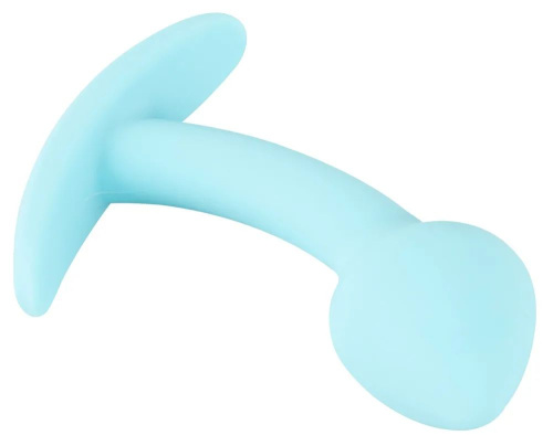 Голубая анальная втулка Mini Butt Plug - 7,1 см. фото 6