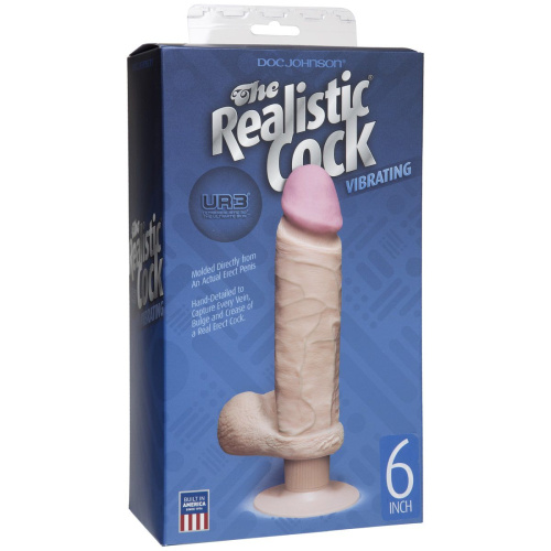 Вибромассажер-реалистик на присоске The Realistic Cock ULTRASKYN Vibrating 6”- 21,6 см. фото 2