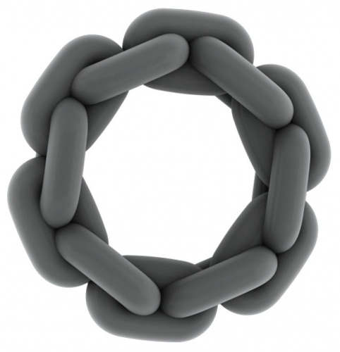 Серое эрекционное кольцо SONO №5