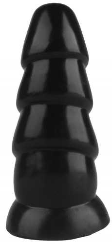 Черная рельефная анальная втулка - 18,5 см. фото 4