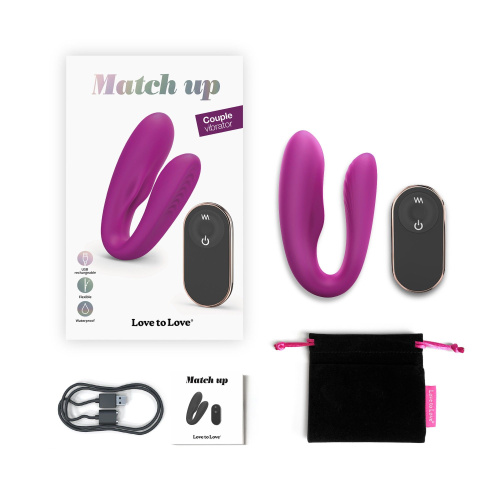 Лиловый вибратор для пар Match Up Couple Vibrator with Remote Control фото 5