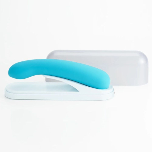 Голубой вибратор с подвижной головкой iroha Fit+ Aonami - 18 см. фото 6