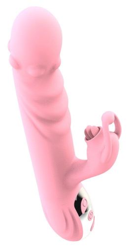 Розовый вибратор-кролик Ava - 21,9 см. фото 2