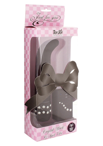 Чёрный вибромассажер G-точки CRYSTAL G-SPOT - 15 см. фото 3